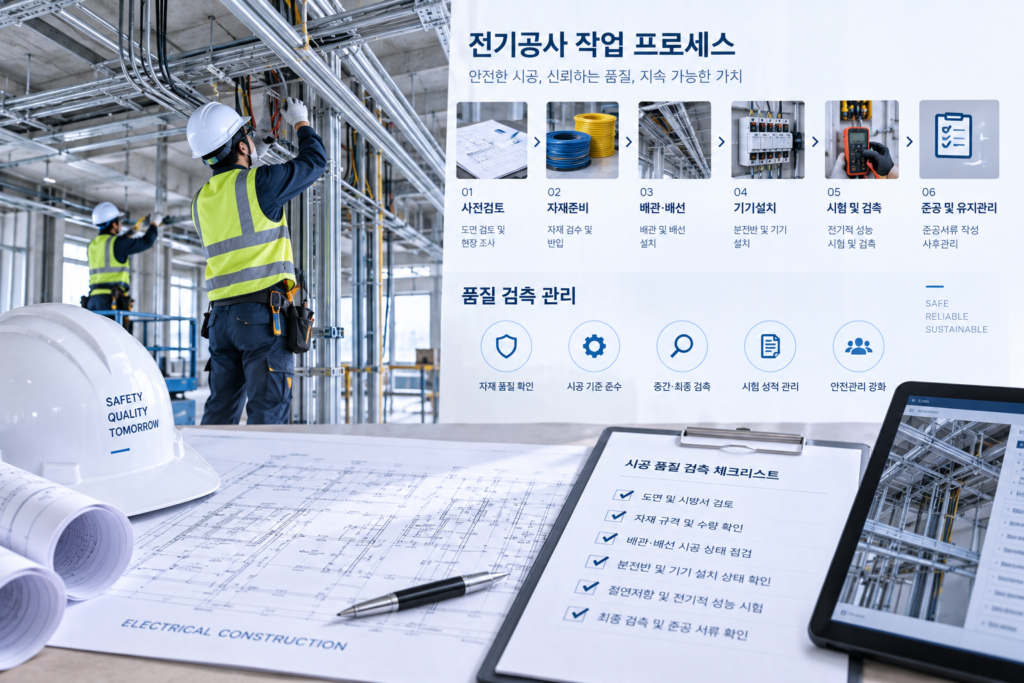 전기공사 공정과 시공 품질 검측 관리