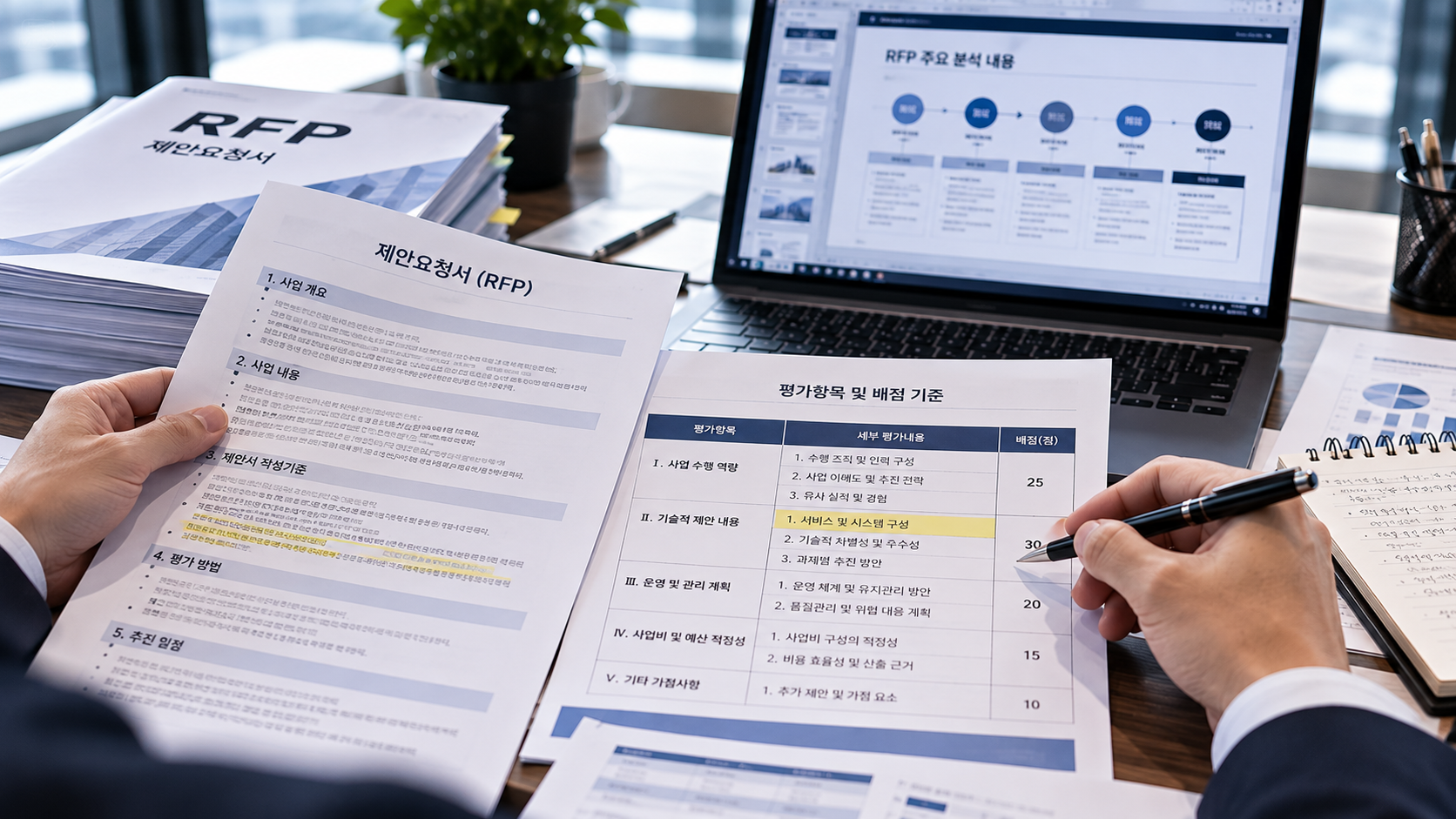 제안요청서와 평가항목을 대조